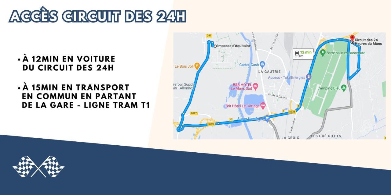 Appartement T3 Proche Circuit Du Mans Allonnes  Exterior photo
